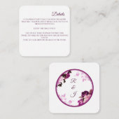 紫のフローラリングや輪結婚の詳細エンクロージャカード エンクロージャーカード (正面/裏面)