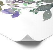 紫のフローラリース庭園の結婚式の座席表 ポスター (角)