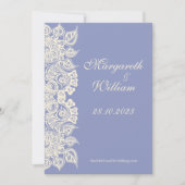 紫のフローラレース日付カードを保存 セーブザデート (正面)