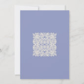 紫のフローラレース日付カードを保存 セーブザデート (裏面)