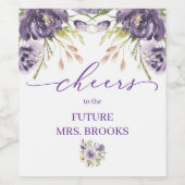 紫のフローラワインラベル ワインラベル (シングルラベル)