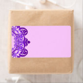 紫のフローラヴィンテージアート空白のラージラベル ラベル (インサイチュ)
