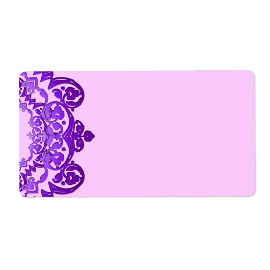 紫のフローラヴィンテージアート空白のラージラベル ラベル (正面)