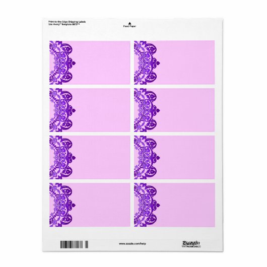 紫のフローラヴィンテージアート空白のラージラベル ラベル (フルシート)