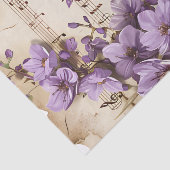 紫のフローラヴィンテージ音楽シートephemera 薄葉紙 (詳細)