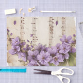 紫のフローラヴィンテージ音楽シートephemera 薄葉紙 (クラフト)