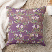 紫のフローラヴィンテージ/水玉模様PIllow クッション (ブランケット)