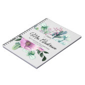 紫のフローラ先生ギフト – クラス年の名前を追加 ノートブック (左側)