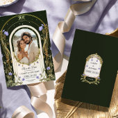 紫のフローラ写真で日付を保存 招待状