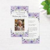 紫のフローラ写真葬儀記念ブックマーク (デスク)