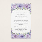 紫のフローラ写真葬儀記念ブックマーク (裏面)