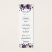 紫のフローラ写真葬儀記念ブックマーク (裏面)