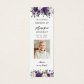 紫のフローラ写真葬儀記念ブックマーク (正面)