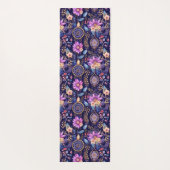 紫のフローラ夢想家スピリチュアル神秘的なボホ ヨガマット (裏面)