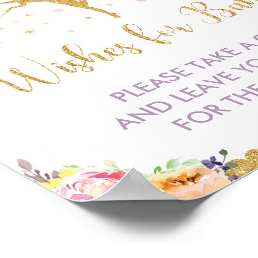 紫のフローラ妖精がベビーのサインゲームを願う ポスター (角)