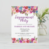 紫のフローラ婚約パーティ招待状 招待状 (スタンド正面)