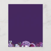 紫のフローラ幾何学模様の結婚式招待状 (裏面)