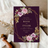 紫のフローラ幾何学模様は日付カードを保存 セーブザデート