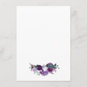 紫のフローラ幾何学的ウェディングレセプション メニュー (裏面)