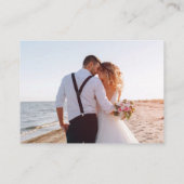 紫のフローラ幾何学的フォトサンキューカード 名刺 (裏面)