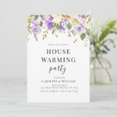 紫のフローラ引っ越し祝いパーティー 招待状 (スタンド正面)