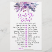 紫のフローラ彼女はむしろブライダルシャワーゲーム 便箋 (正面)