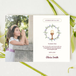 紫のフローラ感謝してい交交の写真 招待状