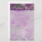 紫のフローラ文房具 便箋 (正面/裏面)