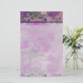紫のフローラ文房具 便箋 (スタンド正面)