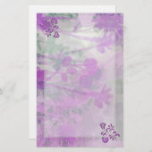 紫のフローラ文房具 便箋 (正面/裏面)