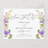 紫のフローラ書の日付を保存 案内ポストカード (正面)