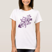 紫のフローラ枝 Tシャツ (正面)