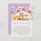 紫のフローラ森林動物ブックリクエスト エンクロージャーカード (正面/裏面)