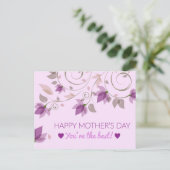 紫のフローラ母の日のご挨拶 ポストカード (スタンド正面)