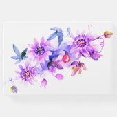 紫のフローラ水の結婚色 ゲストブック (裏面)