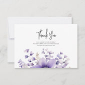 紫のフローラ水の結婚色 サンキューカード (正面)