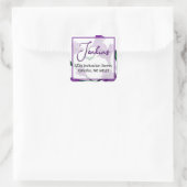 紫のフローラ水の結婚色 スクエアシール (バッグ)