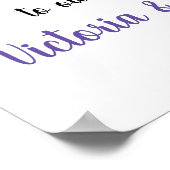 紫のフローラ水彩ボホウェルカムポスター ポスター (角)