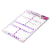 紫のフローラ水玉模様_病態生理学温度 ノートパッド (アングル)