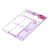 紫のフローラ水玉模様_病気温度2 ノートパッド (アングル)