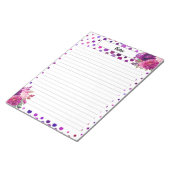 紫のフローラ水玉模様_看護ノート ノートパッド (アングル)