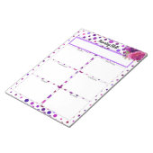 紫のフローラ水玉模様_看護技能 ノートパッド (アングル)