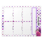 紫のフローラ水玉模様_看護技能 ノートパッド (正面)
