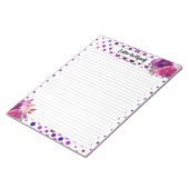 紫のフローラ水玉模様_自分自身への手紙 ノートパッド (アングル)