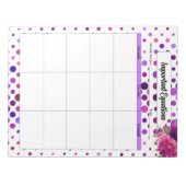 紫のフローラ水玉模様_重要な方程式 ノートパッド (正面)