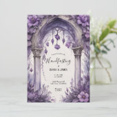 紫のフローラ水色ゴシックのハンドスト異教のング 招待状 (スタンド正面)
