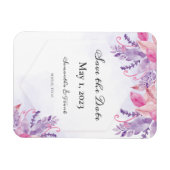 紫のフローラ水色 マグネット (横)