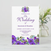 紫のフローラ水色 | 結婚s 招待状 (スタンド正面)