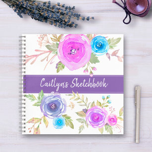 紫のフローラ水色sketchbookスクリプト名 ノートブック