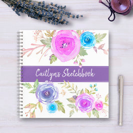 紫のフローラ水色sketchbookスクリプト名 ノートブック